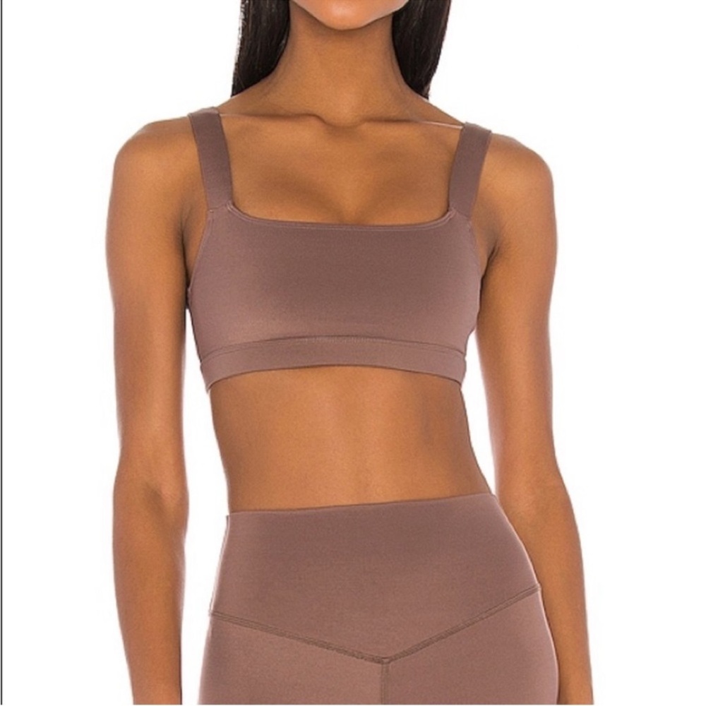 Revolve lovewave brown piece small bra and leggings set workout outfit